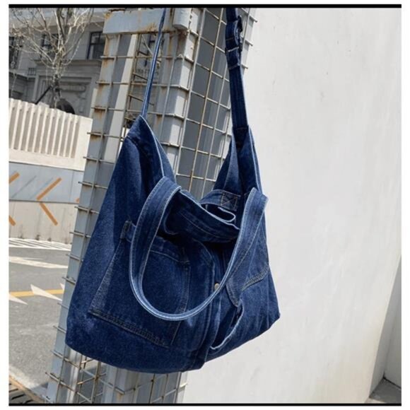 Denim Shoulder Bag, - Picture 6 of 7